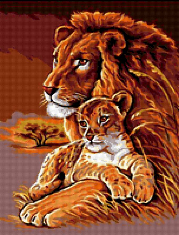тепло мамы львицы - коты, лев, львы, кошки - предпросмотр