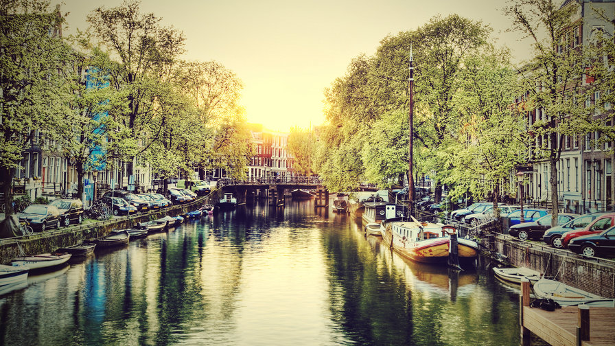 Каналы Амстердама. - городской пейзаж, голландия, каналы, нидерланды, город, амстердам - оригинал
