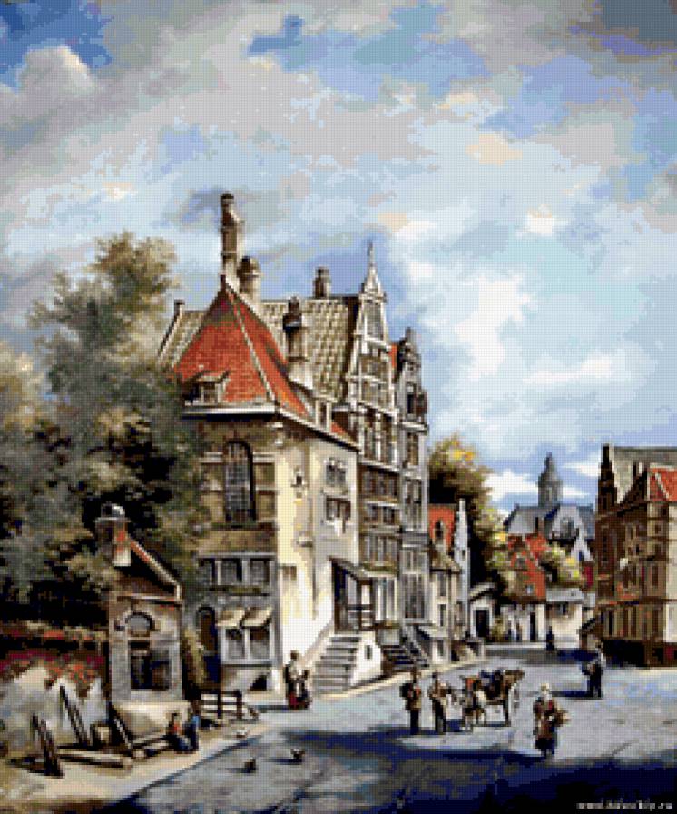 Голландские пейзажи 17-го века. - городаской пейзаж, нидерланды, голландия, пейзаж - предпросмотр