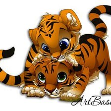 Схема вышивки «Тигрята.»