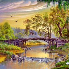 Схема вышивки «Сказочные пейзажи художника Виктора Захаровича Цыганова»