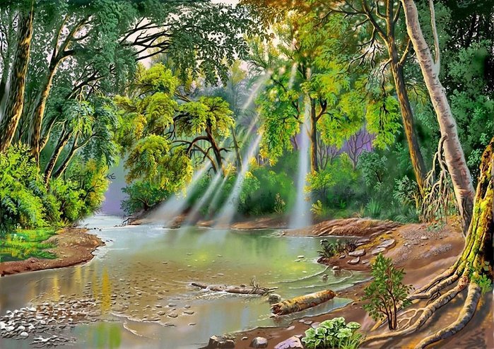 Сказочные пейзажи художника Виктора Захаровича Цыганова - оригинал