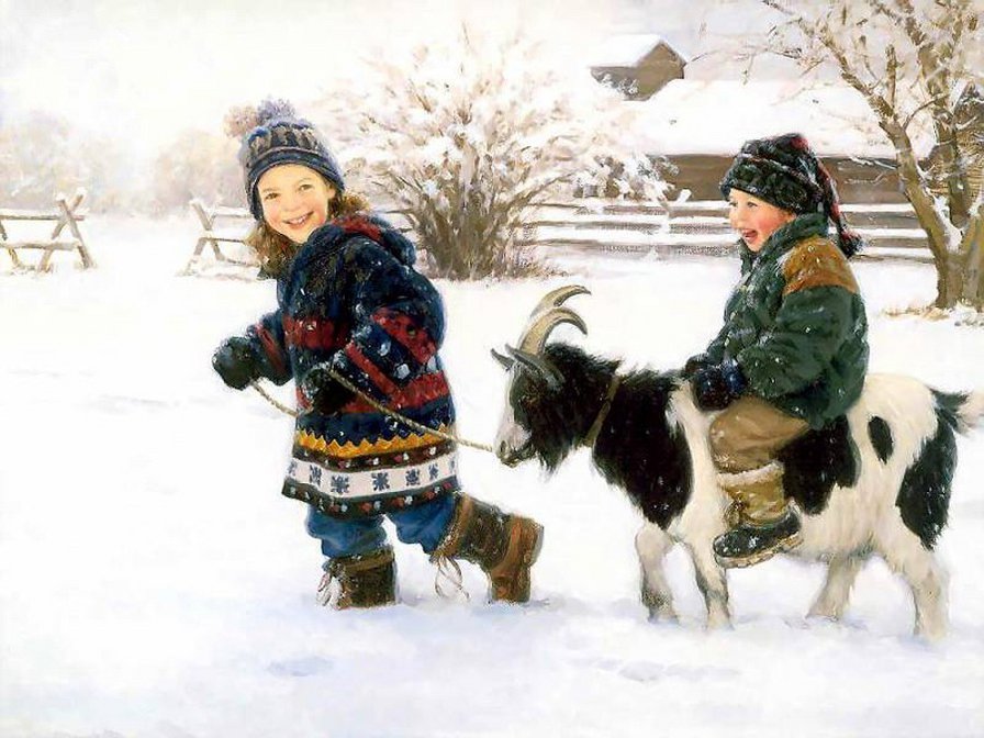 Зимняя сказка - дети - оригинал