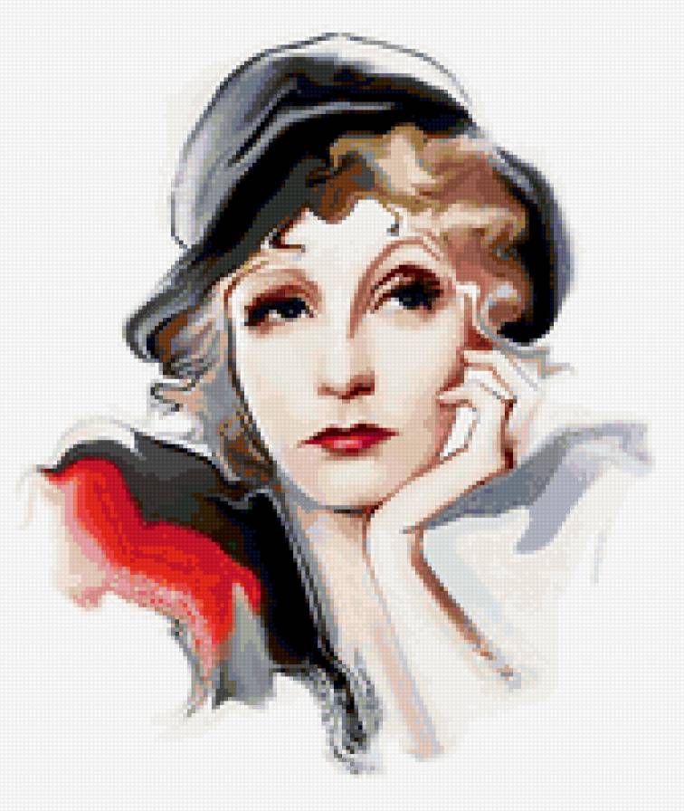 женский образ - женщина шляпа нежность - предпросмотр