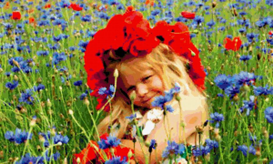 Красавица. - дети., лето, цветы - предпросмотр