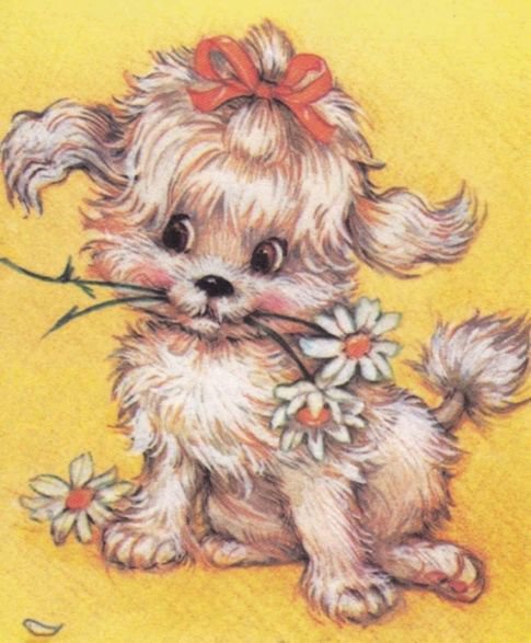 милашка - животные, собачка, ромашка - оригинал