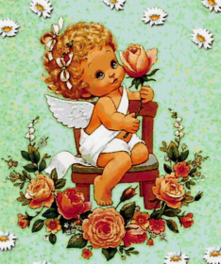 ВАЛЕНТИНКА для тебя - цветы, дети, ромашки, розы, куколка, ангел - предпросмотр