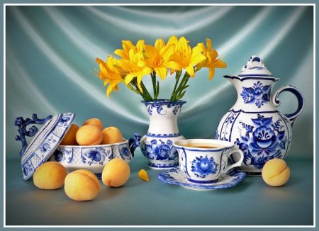 Чай. - фрукты, еда, чай, кухня - оригинал