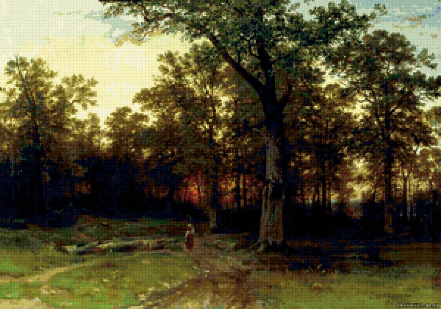 шишкин. лес вечером - предпросмотр