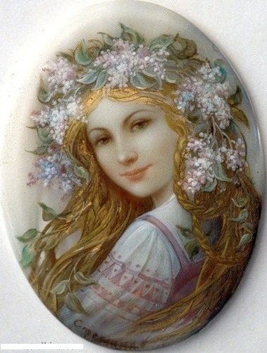 В сиреневом венке - девушка, венок, сирень - оригинал