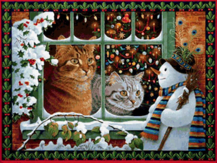 Коты у окна - предпросмотр