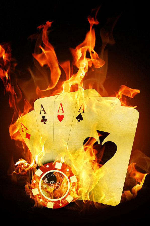 покер - карты, огонь, покер, фишки - оригинал