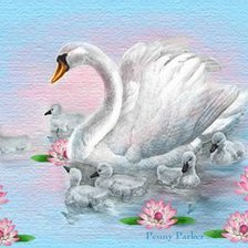 Схема вышивки «лебединая семья»