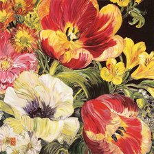 Оригинал схемы вышивки «Подушка "Цветы"» (№241926)