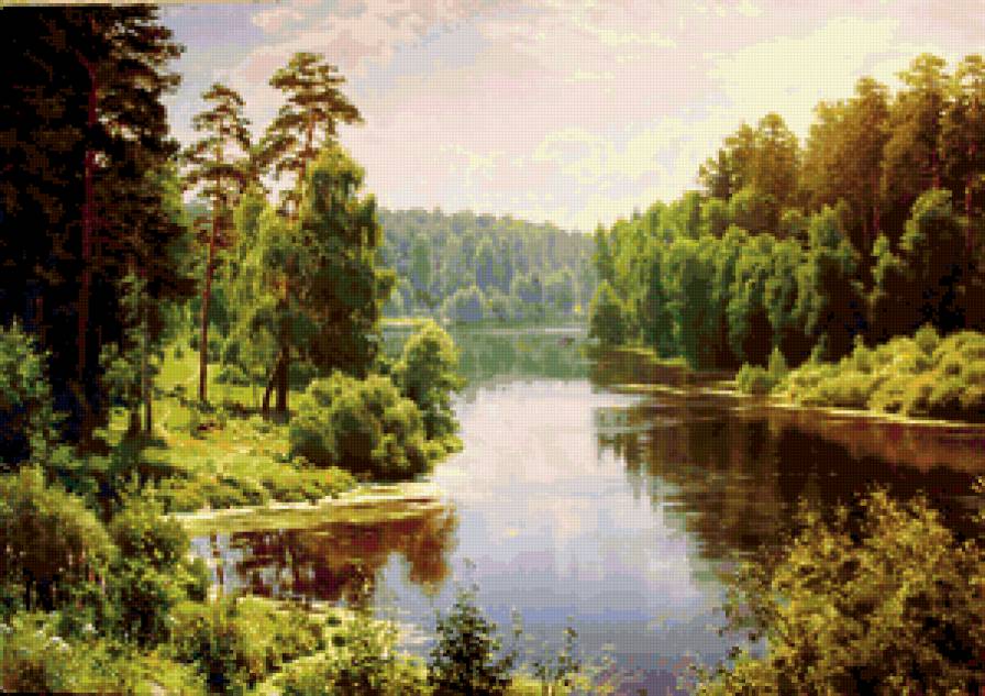 Пейзаж, лес, река - лес, пейзаж, река - предпросмотр