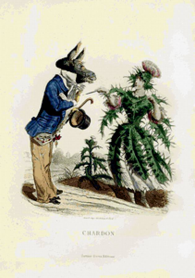 Жерар Гранвиль. - карикатура., шаржи, цветы, графика - предпросмотр