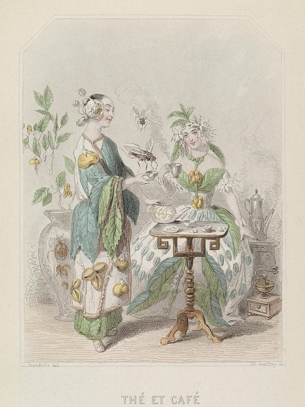 Жерар Гранвиль. - карикатура., цветы, шарж, графика - оригинал