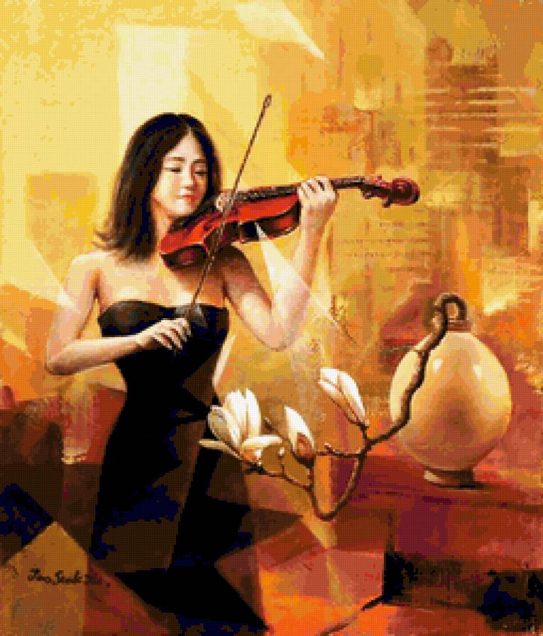 Геометрия скрипки - девушка - предпросмотр