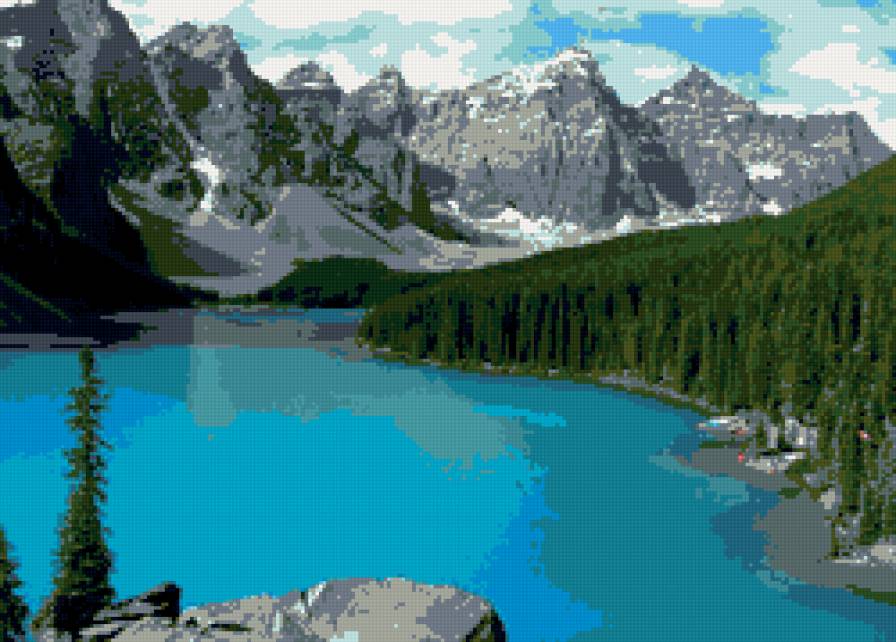 озеро - природа, канада, морейн - предпросмотр