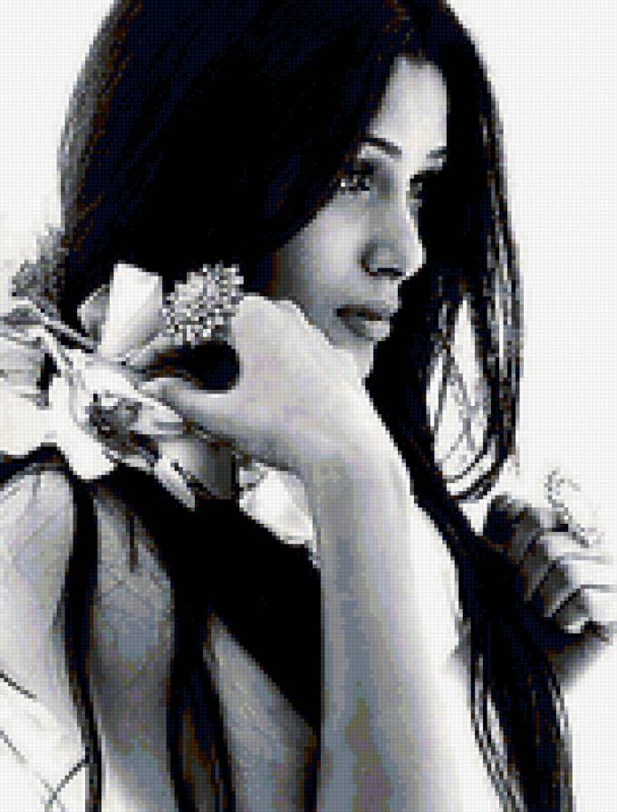 Девушка и цветок - девушка - предпросмотр