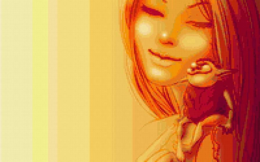 Девушка и чертик - черт, чертик, девушка - предпросмотр