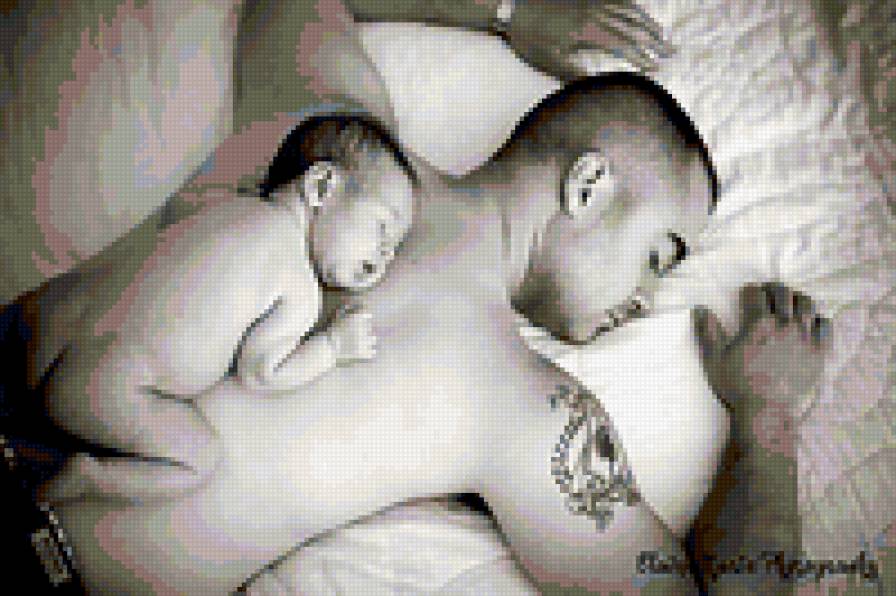 Нежность - ребенок, мужчина - предпросмотр