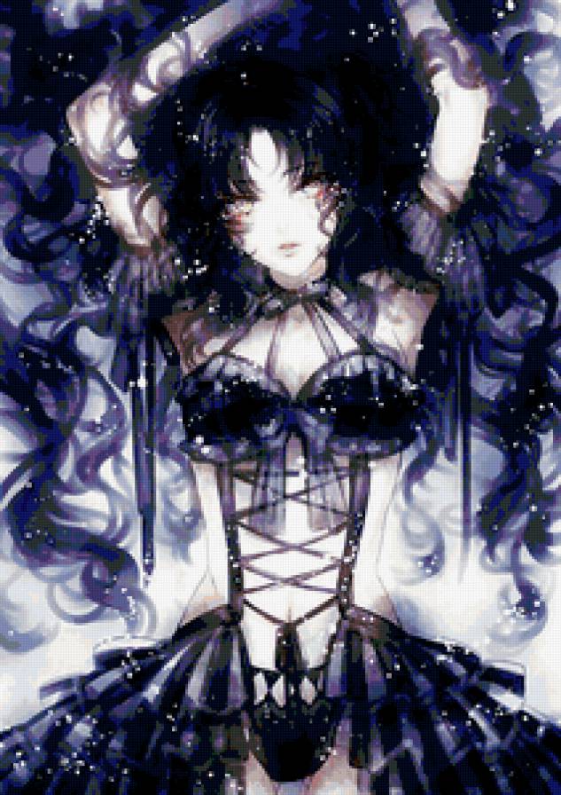 Девушка в синем - девушки, аниме - предпросмотр