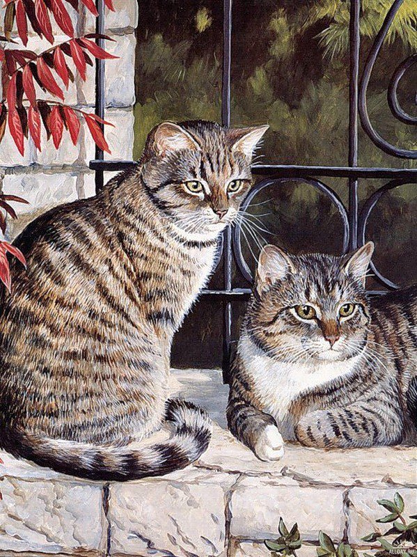 Мурка с Барсиком - картины, кошки - оригинал