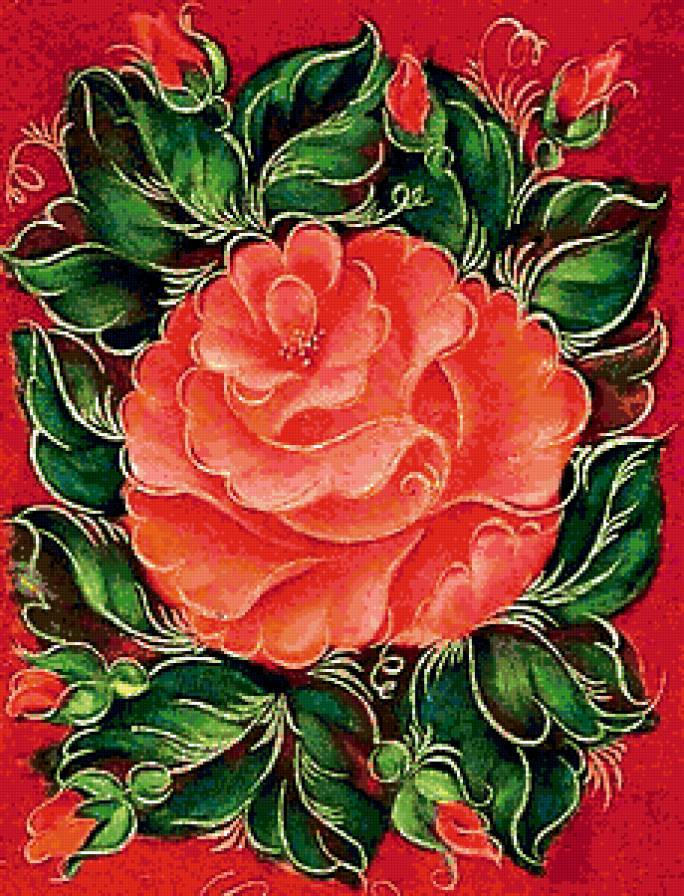 Красный цветок - роза, цветок - предпросмотр