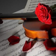 Схема вышивки «роза и скрипка»