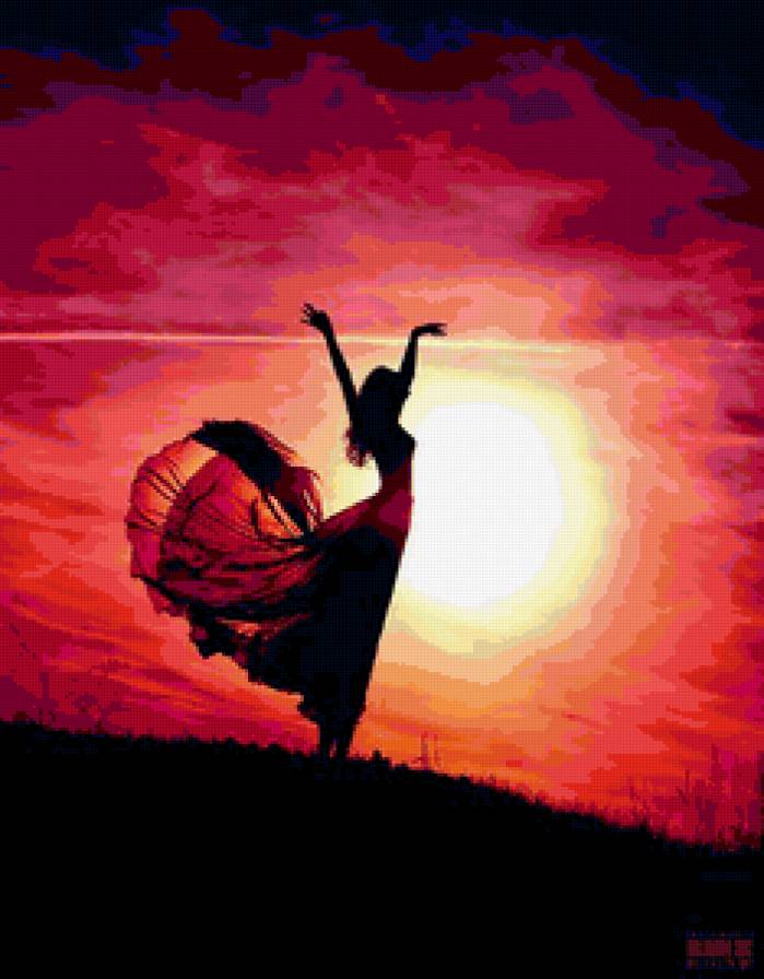 девушка на закате - предпросмотр