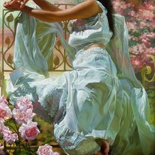 Схема вышивки «девушка в саду»