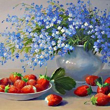 Схема вышивки «незабудки»