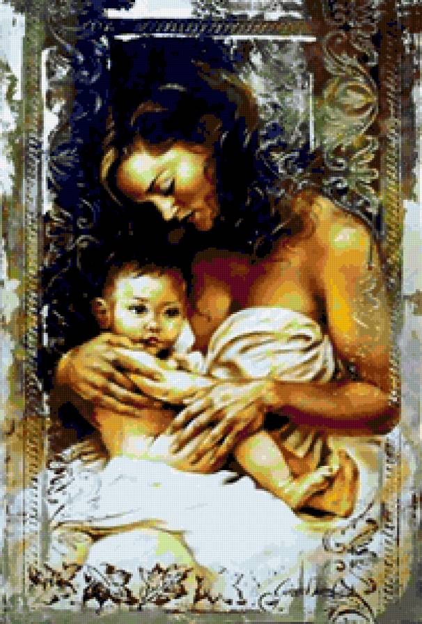 Janice Darr Cua ''Мать и дитя'' - живопись, ребенок, малыш, мама, дети, дитя, мать - предпросмотр