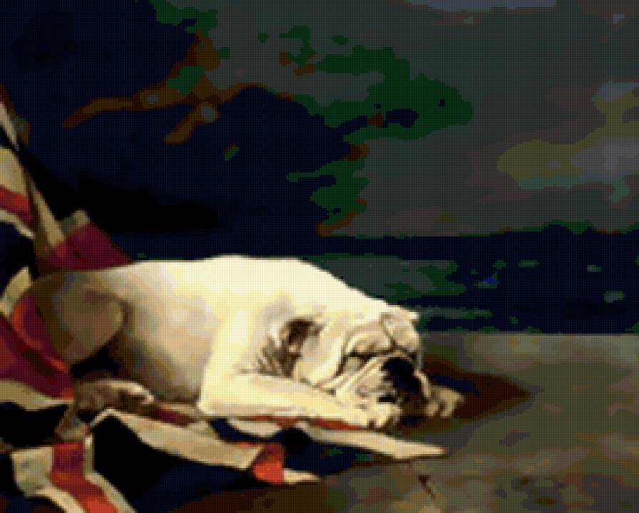 Lilian Cheviot "Wake Up England White Bulldog" - бульдог, английский бульдог, англичанин - предпросмотр