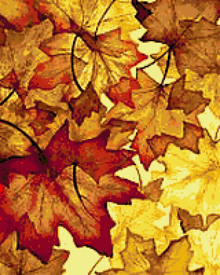 детский рисунок - листья, кленовые - предпросмотр