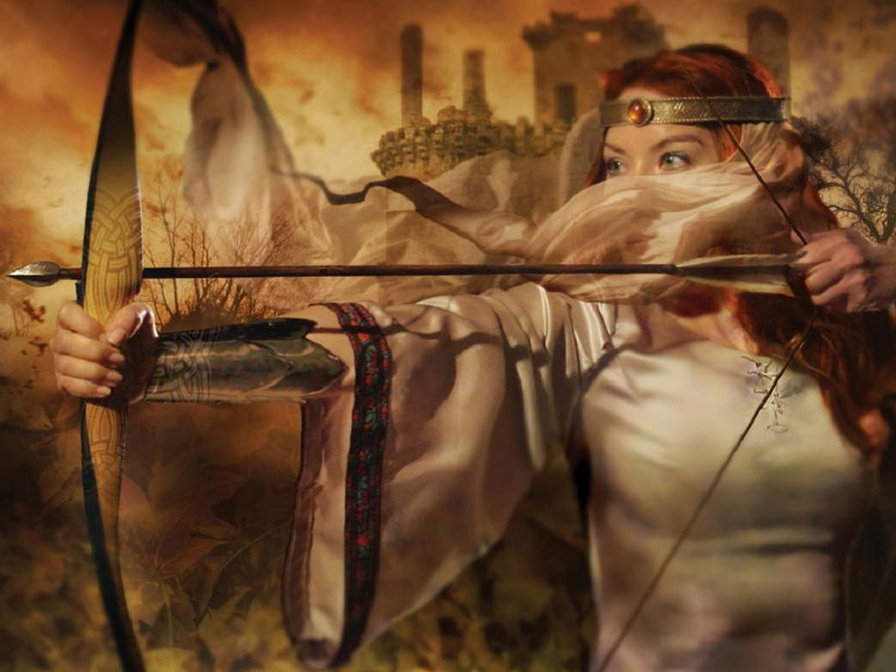 Лучница - фентези., девушки - оригинал