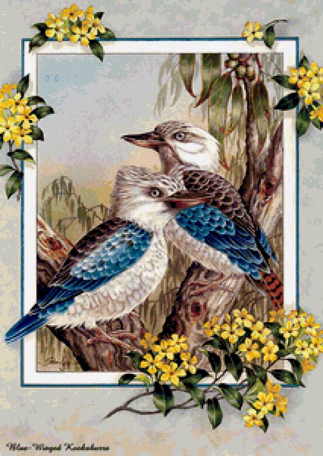 Серия Птицы - птицы, цветы - предпросмотр