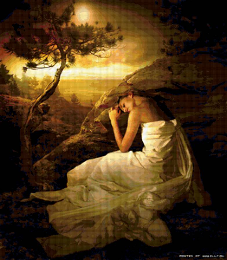 №246055 - девушка, фэнтези, горы, природа - предпросмотр