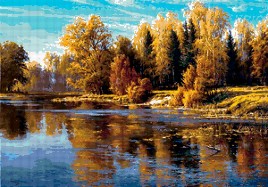 Пейзаж - осень, река, пейзаж - предпросмотр