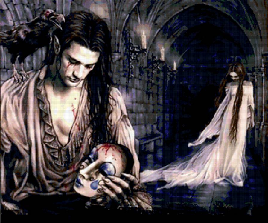 Вампир и привидение - привидение, готика, вампир - предпросмотр