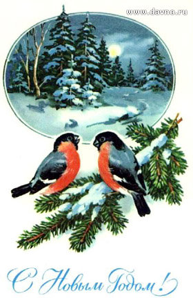 снегири - лес, птицы, новый год - оригинал