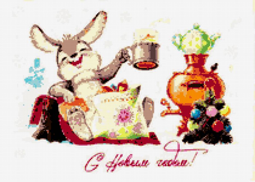 зайчик - зима, праздник, хорошее настроение - предпросмотр