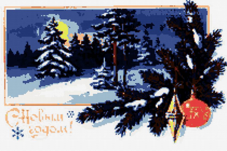 новогодний лес - зима, новый год, праздник - предпросмотр
