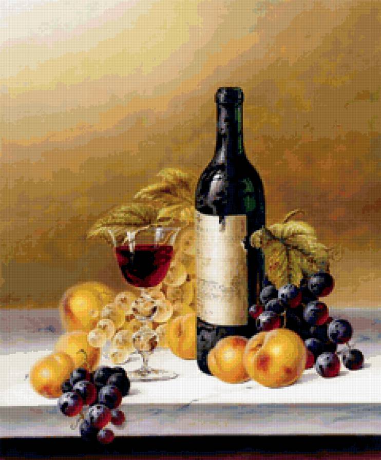 Натюрморт - виноград, вино, натюрморт - предпросмотр