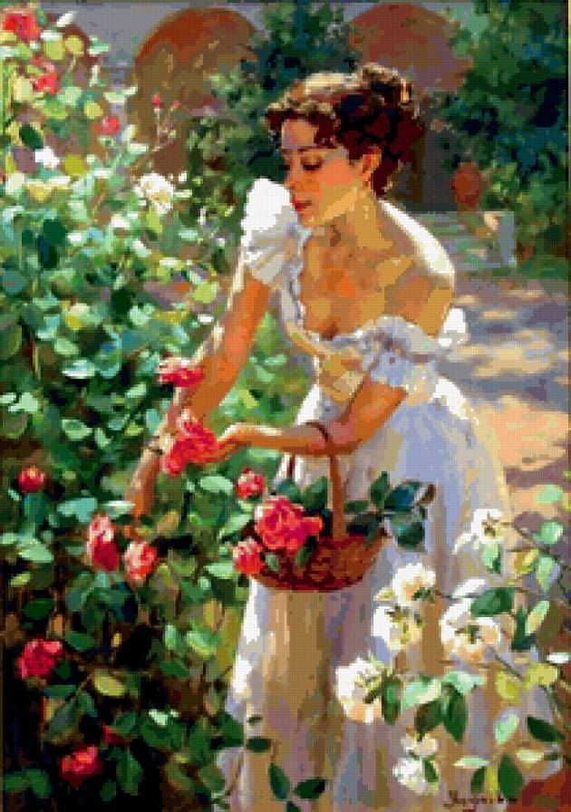 портрет - женщина, живопись, картина - предпросмотр