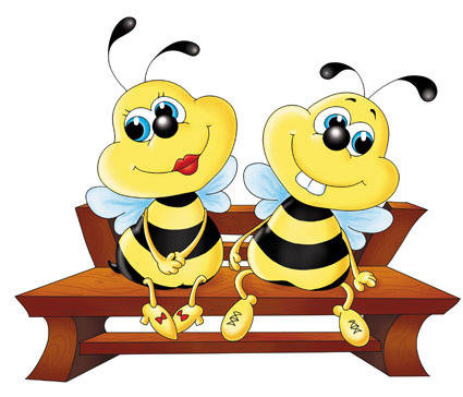 пчелки - пчела, скамейка - оригинал