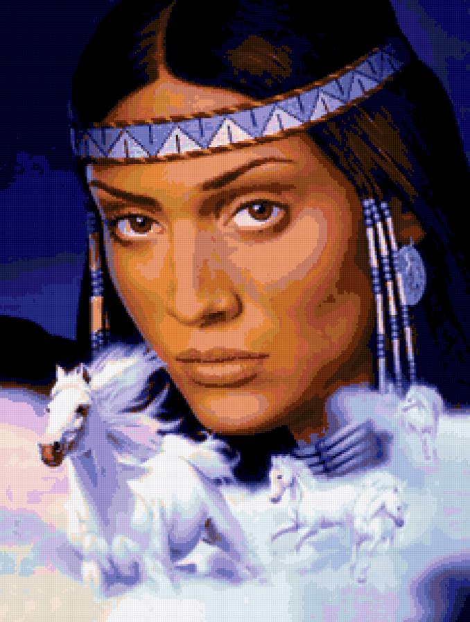 №247128 - женщина, картина, лошади - предпросмотр