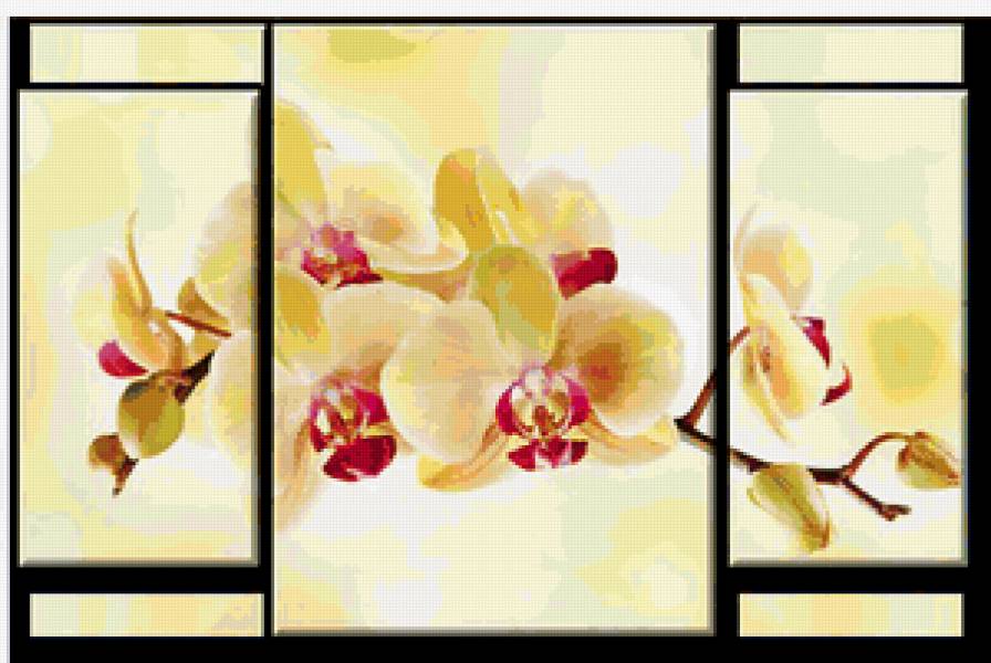 триптих - цветы, триптих - предпросмотр