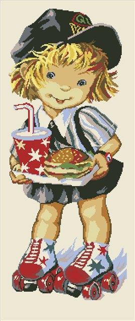 девочка на роликах - гавроши, дети - оригинал